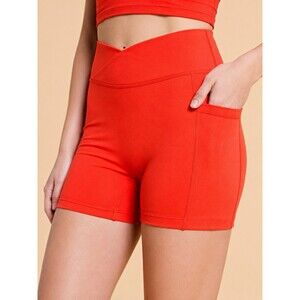 Blogilates spicy orange  High-Waist Biker Shorts w/ Pockets Women’s S